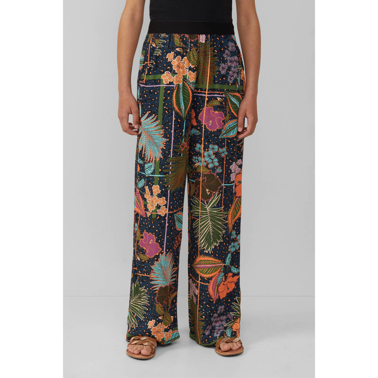 S.Oliver RED LABEL Loose fit wijde broek van pure viscose