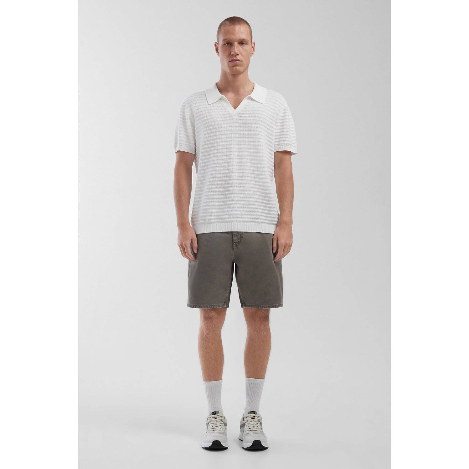 Q S by s.Oliver regular polo gebreid wit