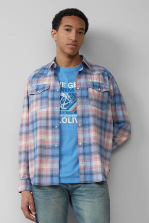 casual overhemd blauw