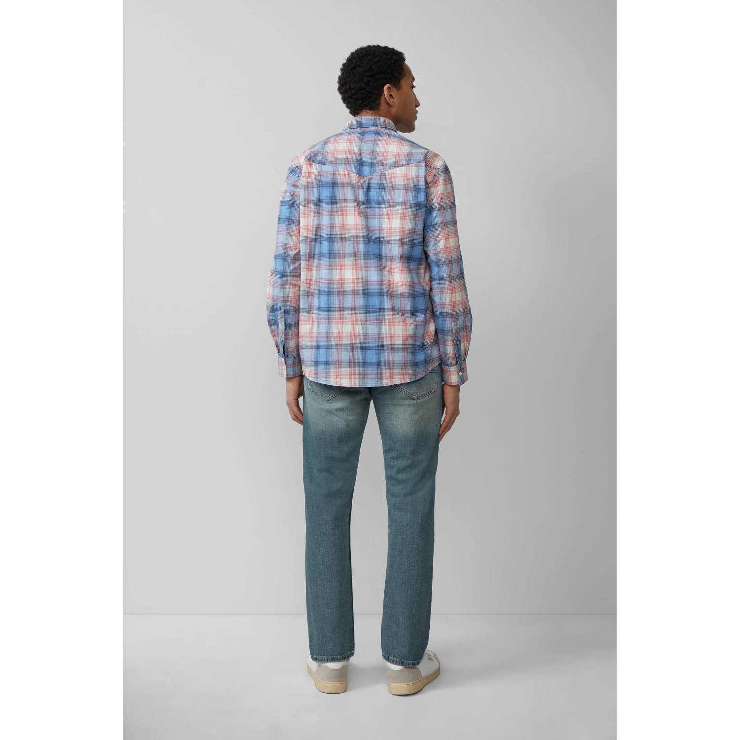 s.Oliver Big Size casual overhemd blauw