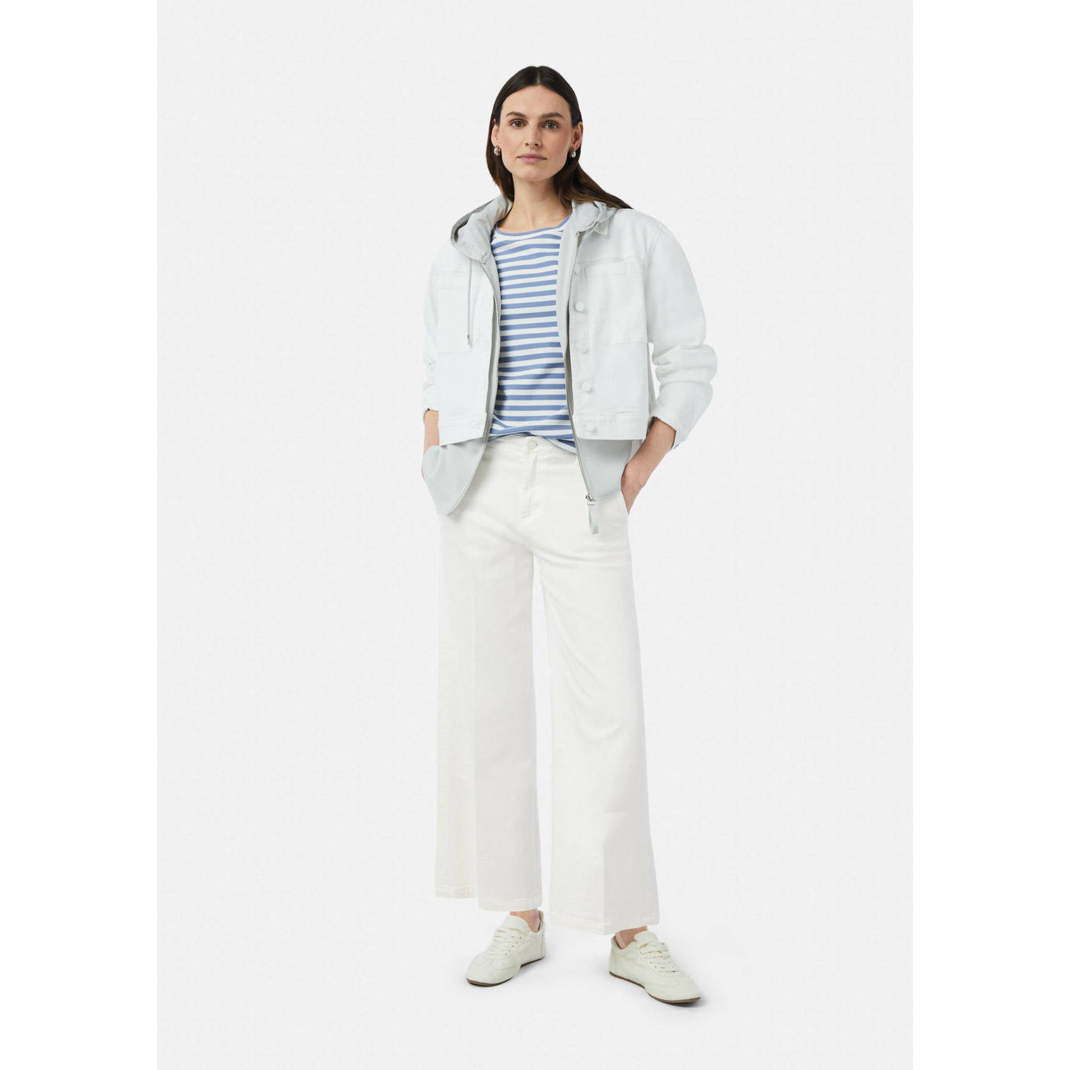comma casual identity wide leg high waist broek wit