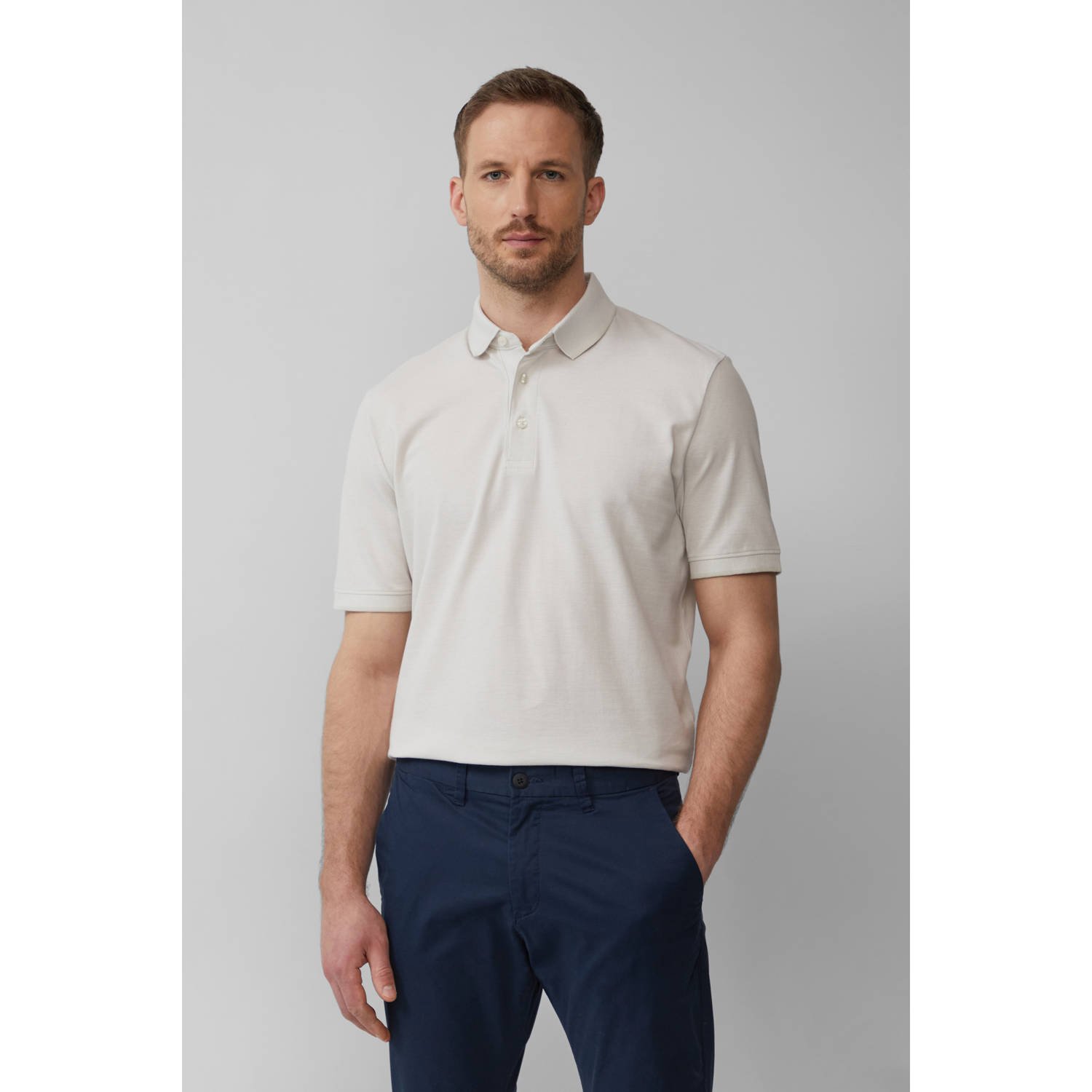 S.Oliver BLACK LABEL regular polo ecru