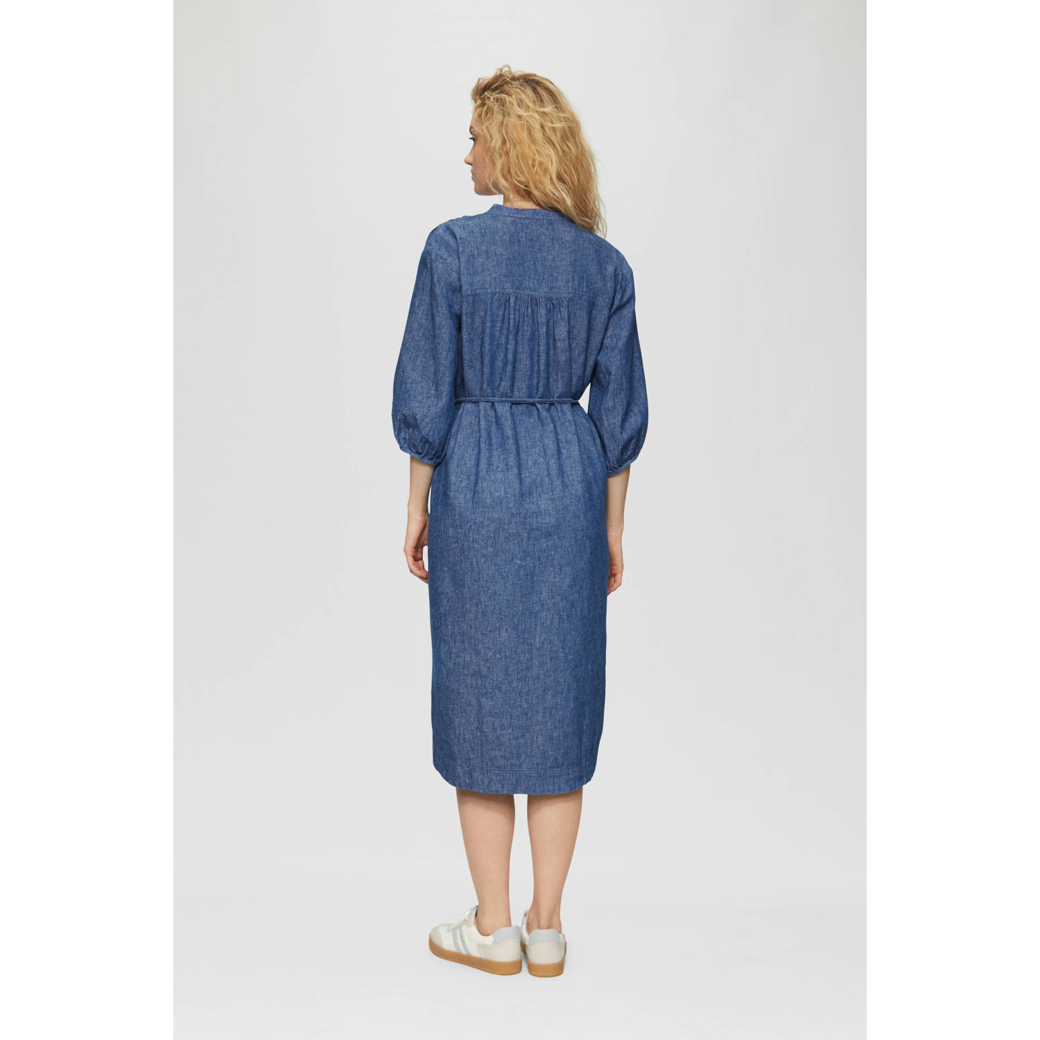 s.Oliver linnen blousejurk donkerblauw