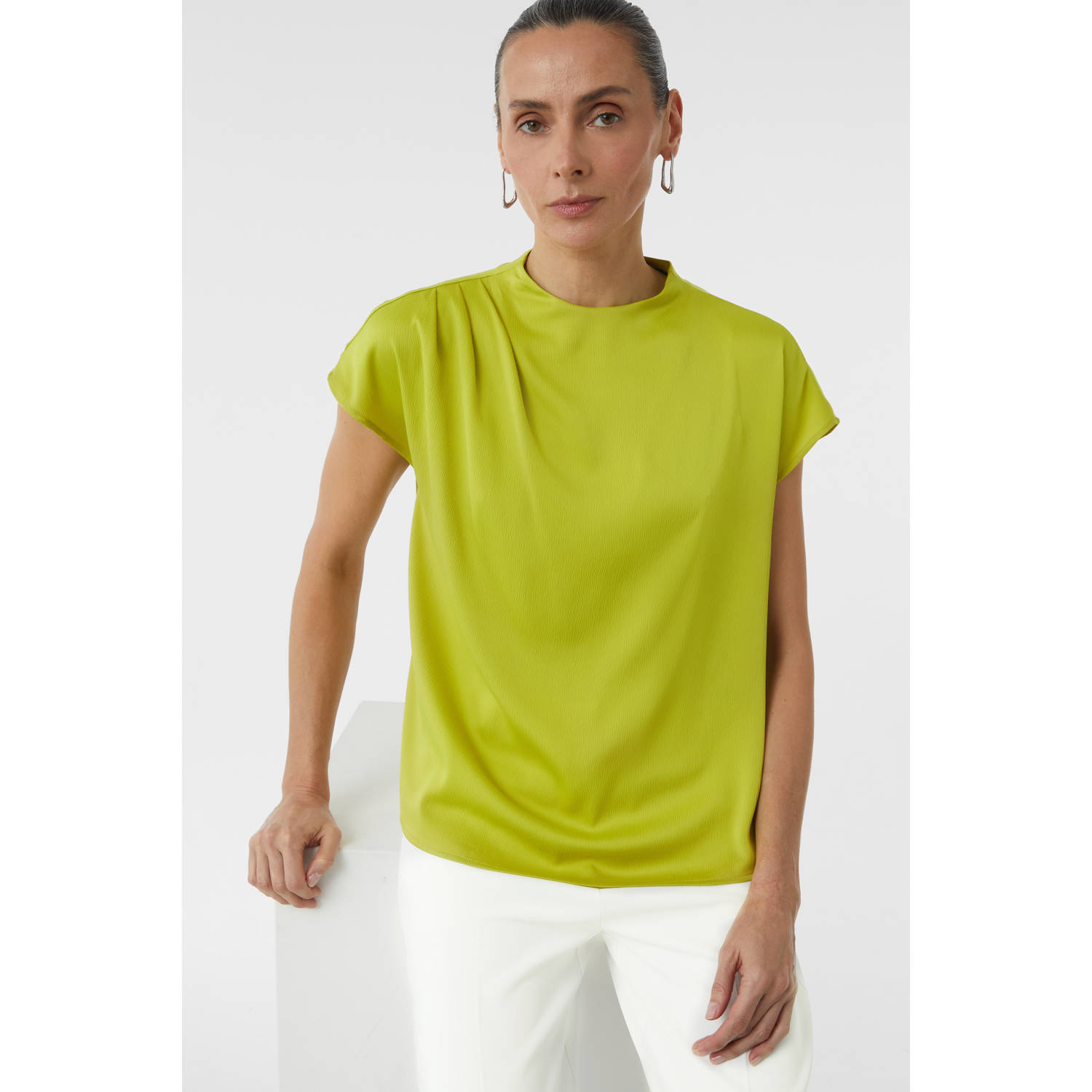 Comma Regular fit blouseshirt met plooien