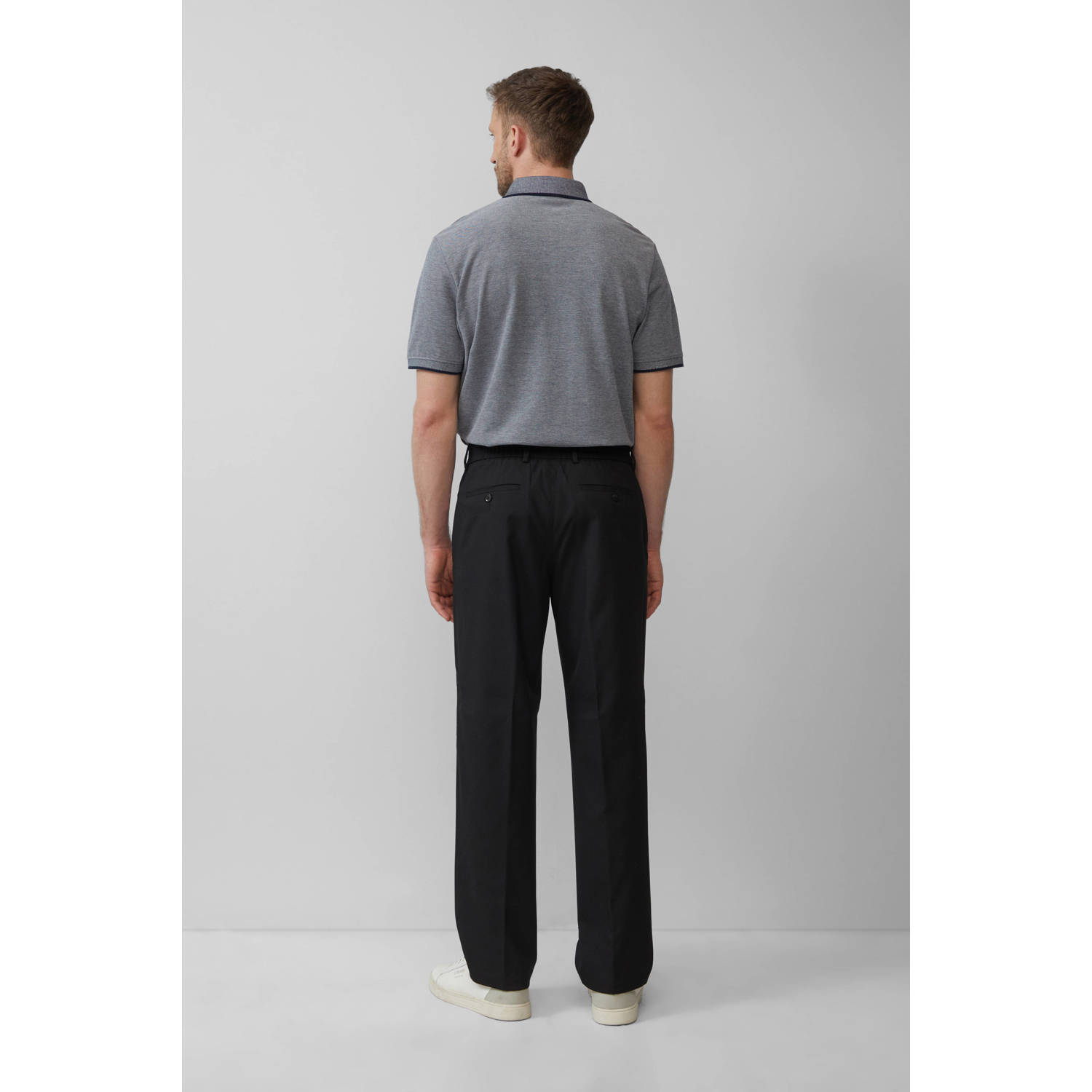 s.Oliver BLACK LABEL regular polo grijsblauw