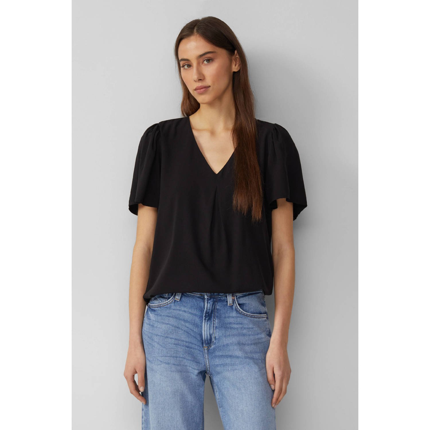 Q S by s.Oliver T-shirt zwart