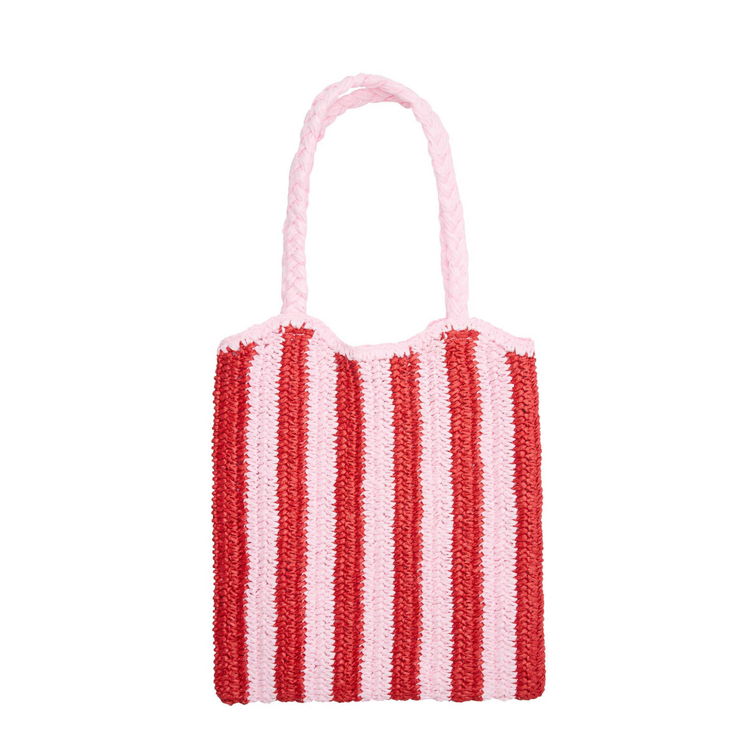 s.Oliver gestreepte shopper roze