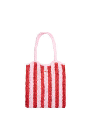  gestreepte shopper roze