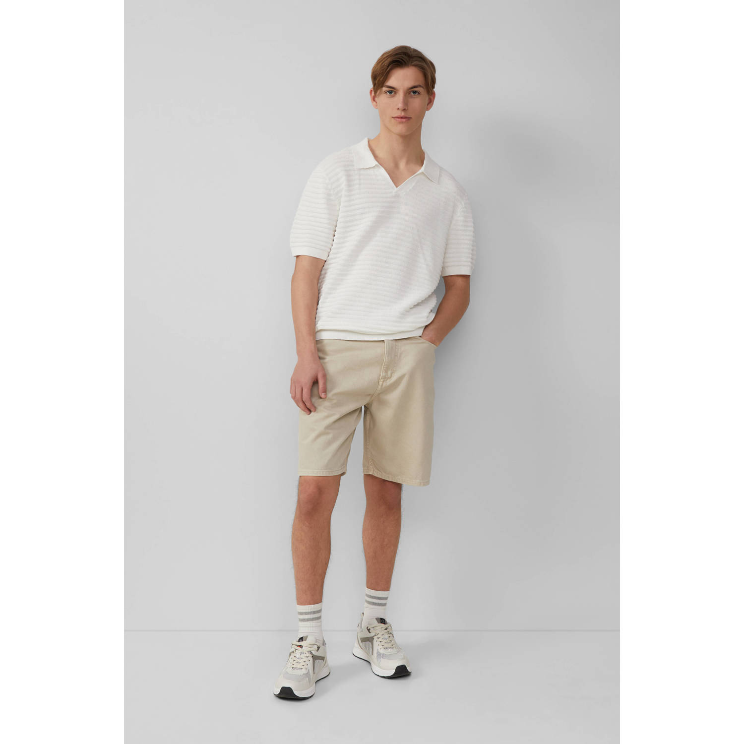 Q S by s.Oliver loose bermuda short beige