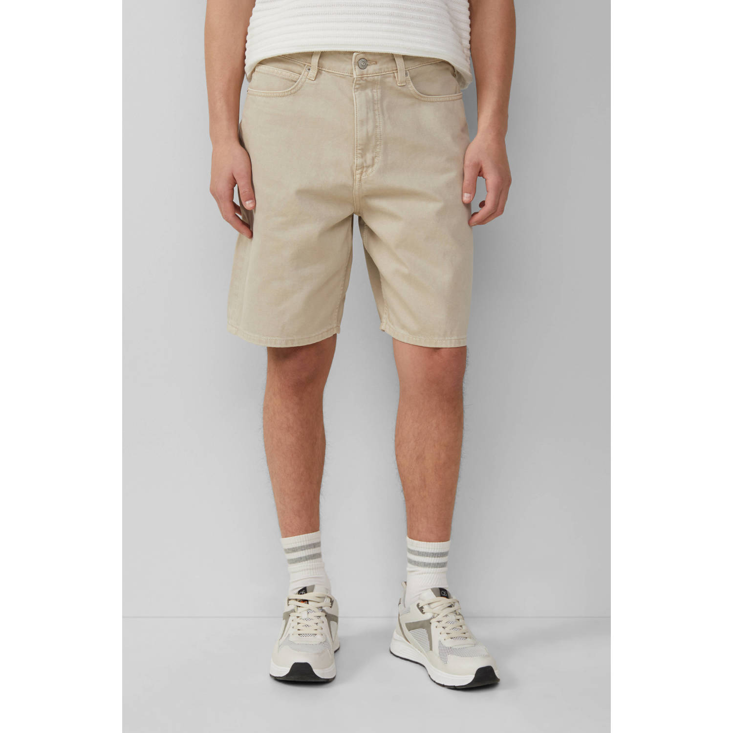 Q S by s.Oliver loose bermuda short beige