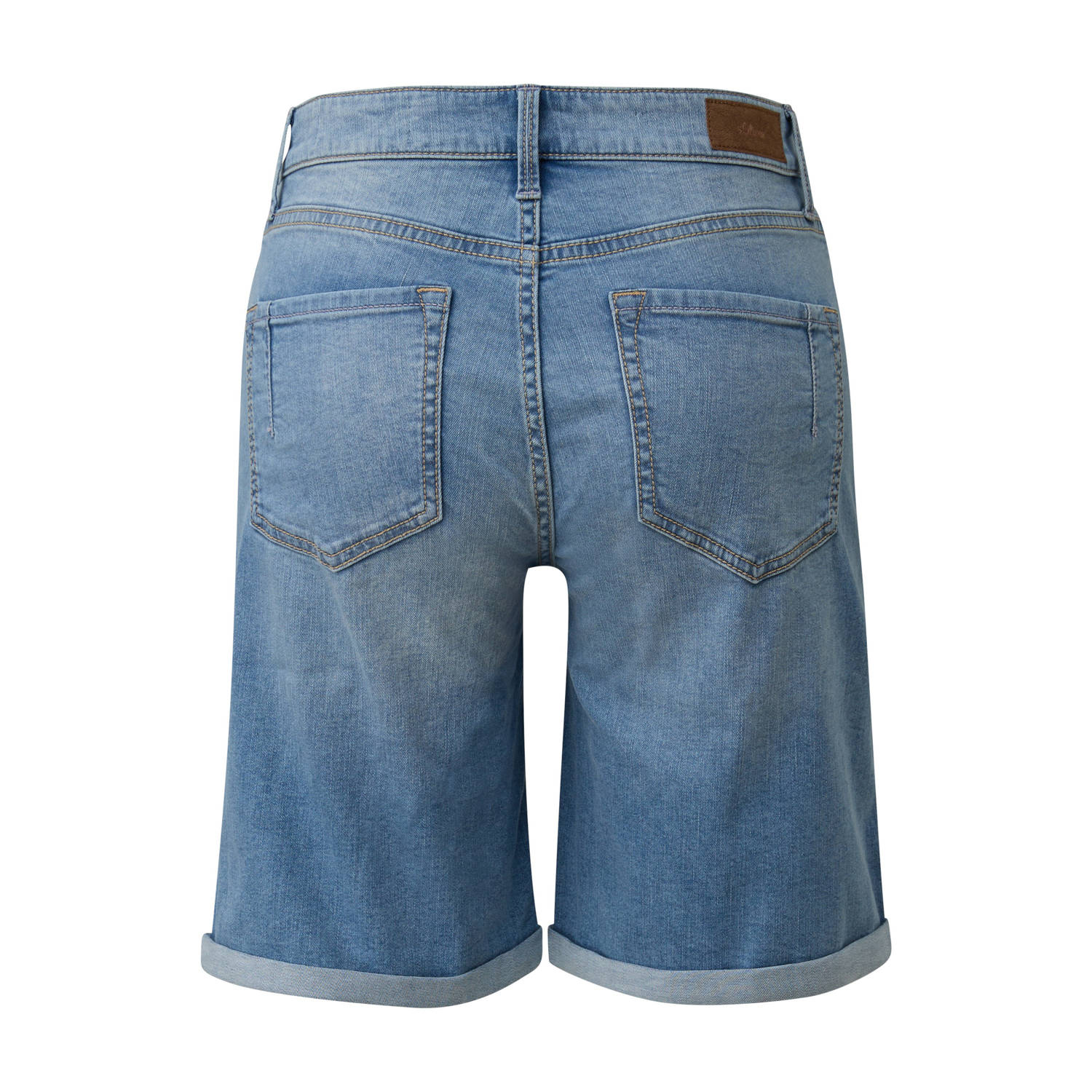 s.Oliver slim regular waist denim short medium blue denim