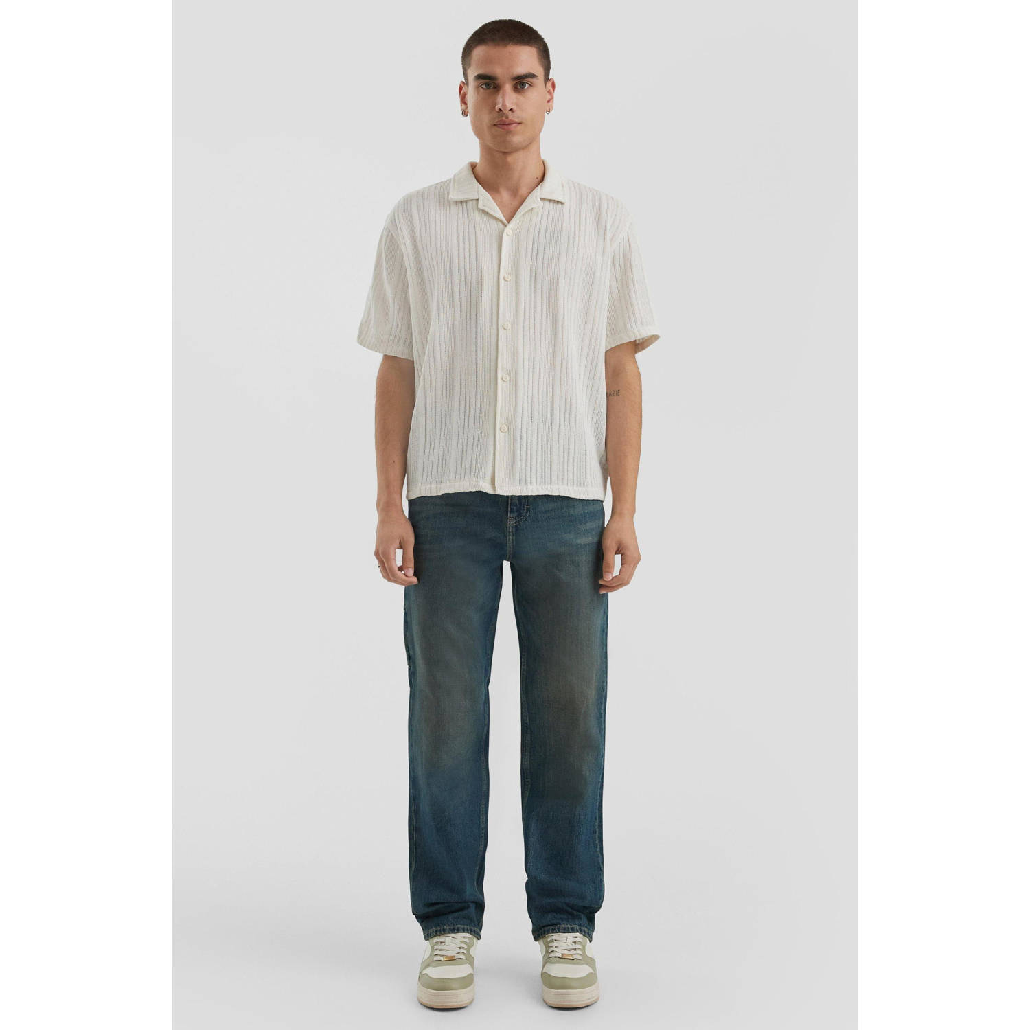 Q S by s.Oliver casual overhemd gebreid wit