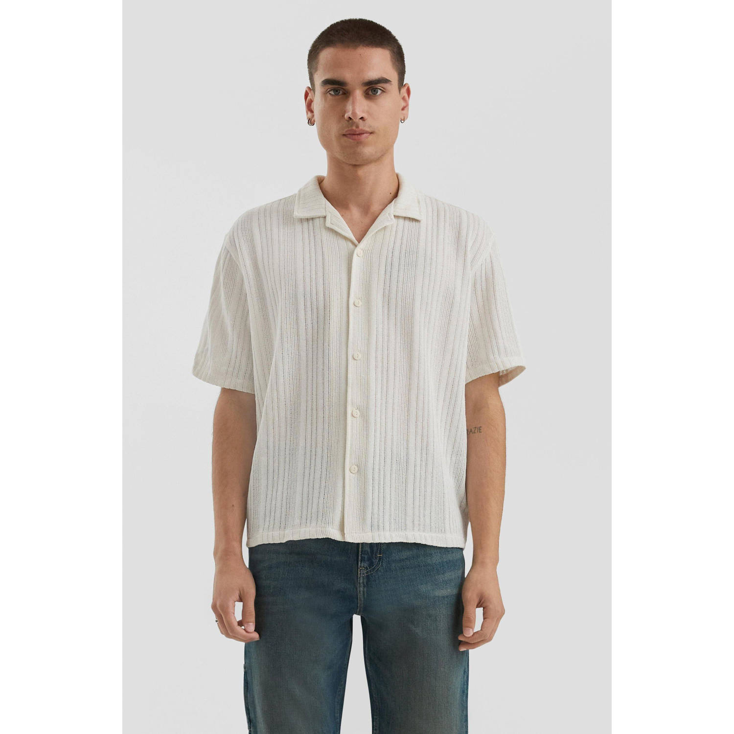 Q S by s.Oliver casual overhemd gebreid wit