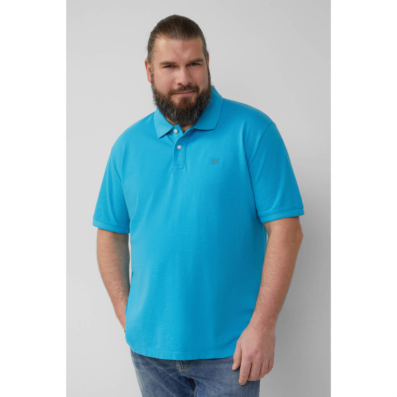 S.Oliver Big Size regular polo blauw