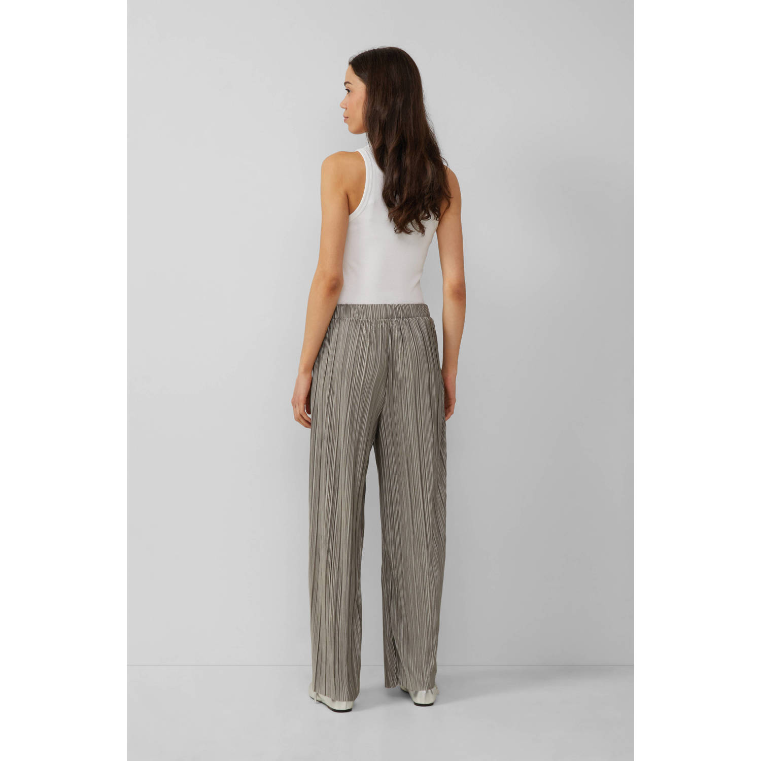 Q S by s.Oliver straight regular waist broek bruin