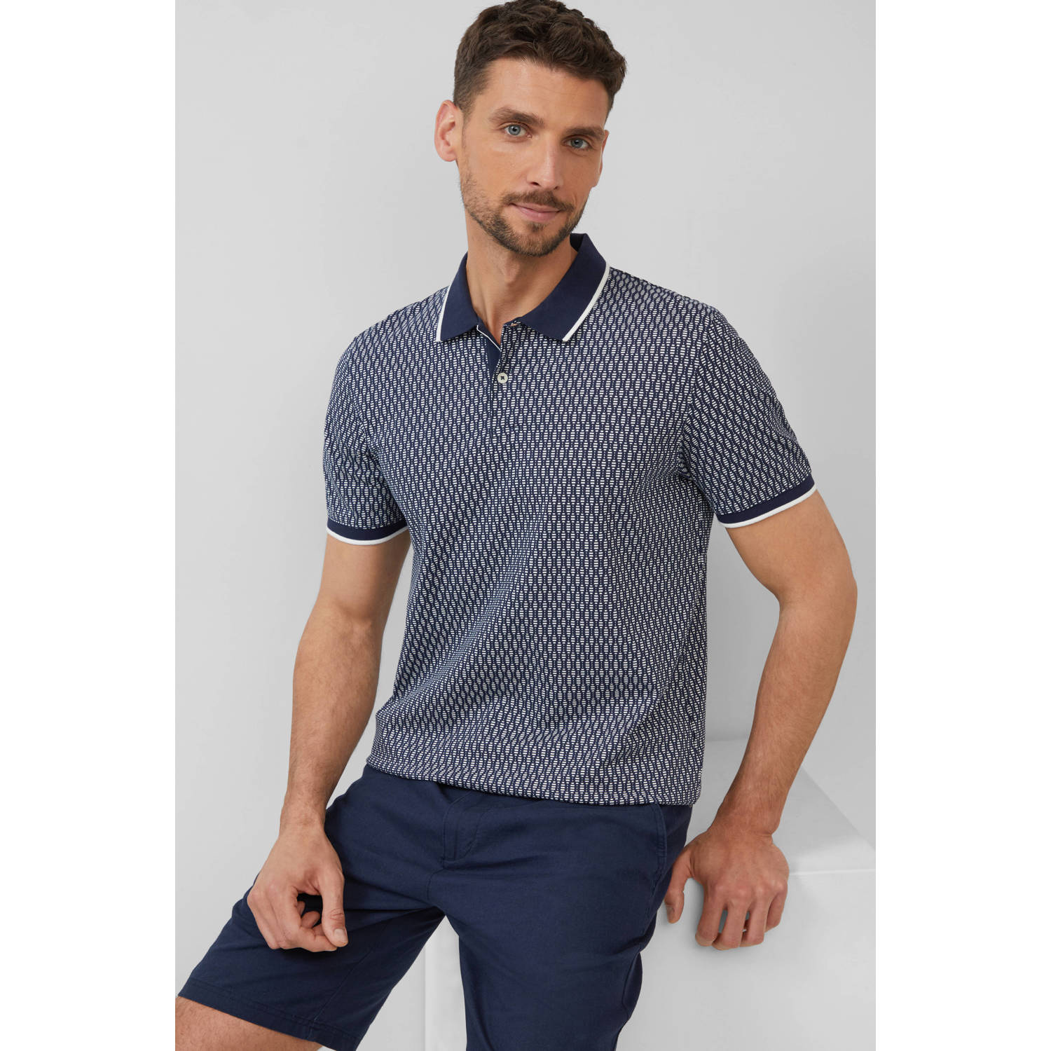 S.Oliver regular polo donkerblauw