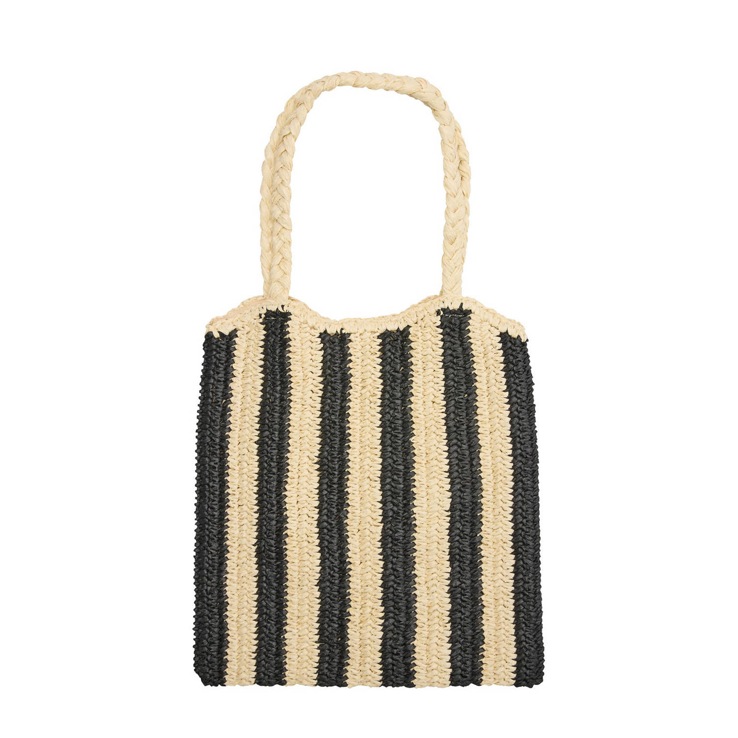 s.Oliver gestreepte shopper zwart