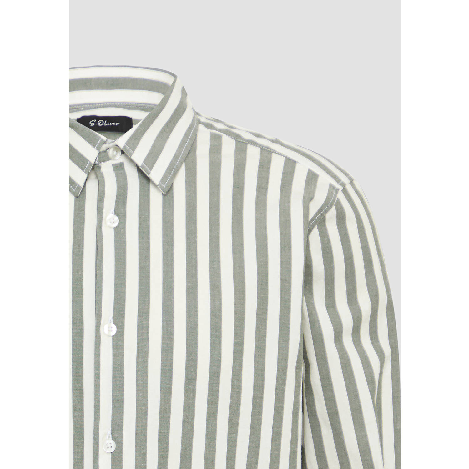 s.Oliver BLACK LABEL casual overhemd donkergroen