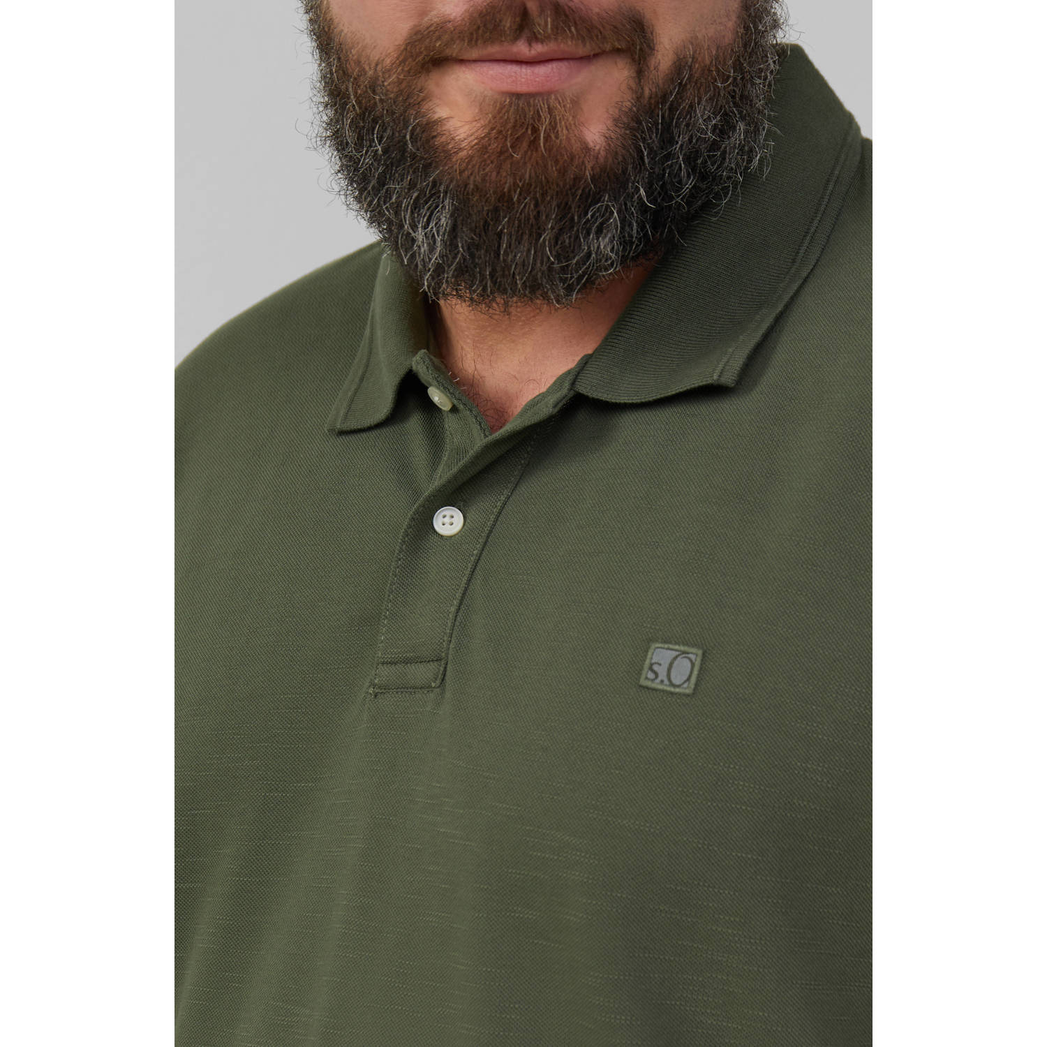s.Oliver Big Size regular polo donkergroen