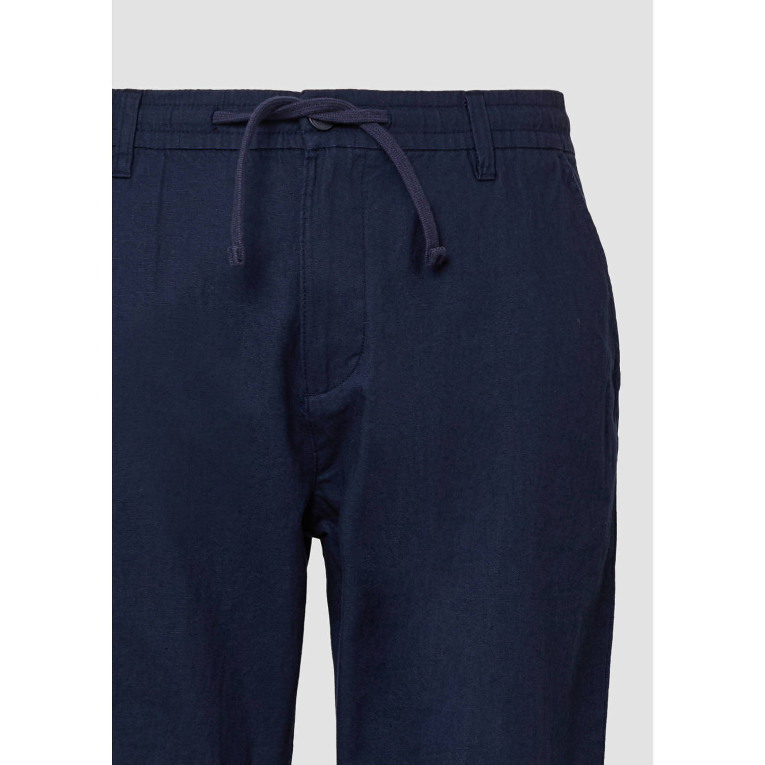 s.Oliver linnen regular casual broek donkerblauw