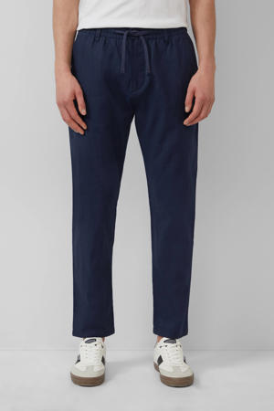 linnen regular casual broek donkerblauw