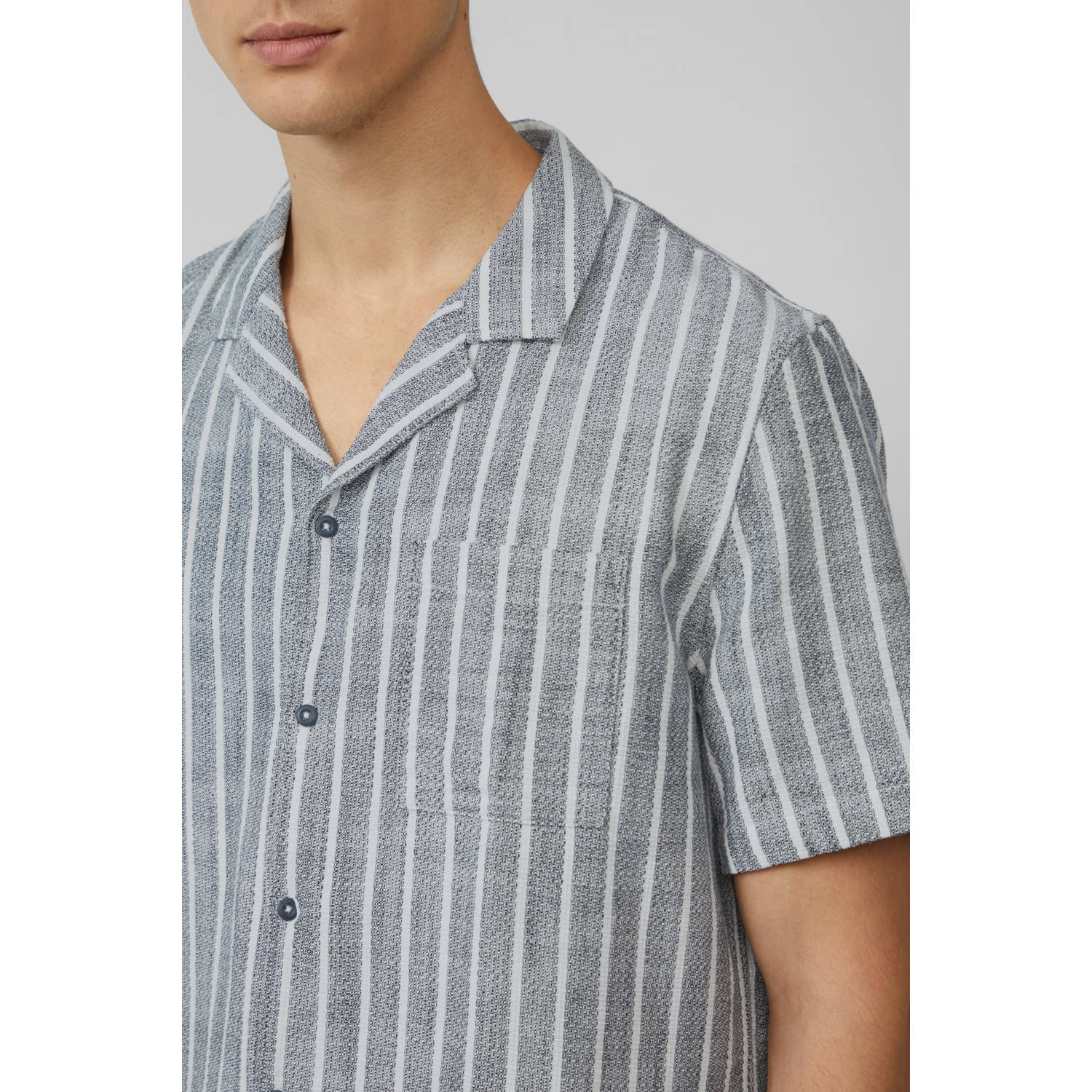 s.Oliver casual overhemd grijsblauw