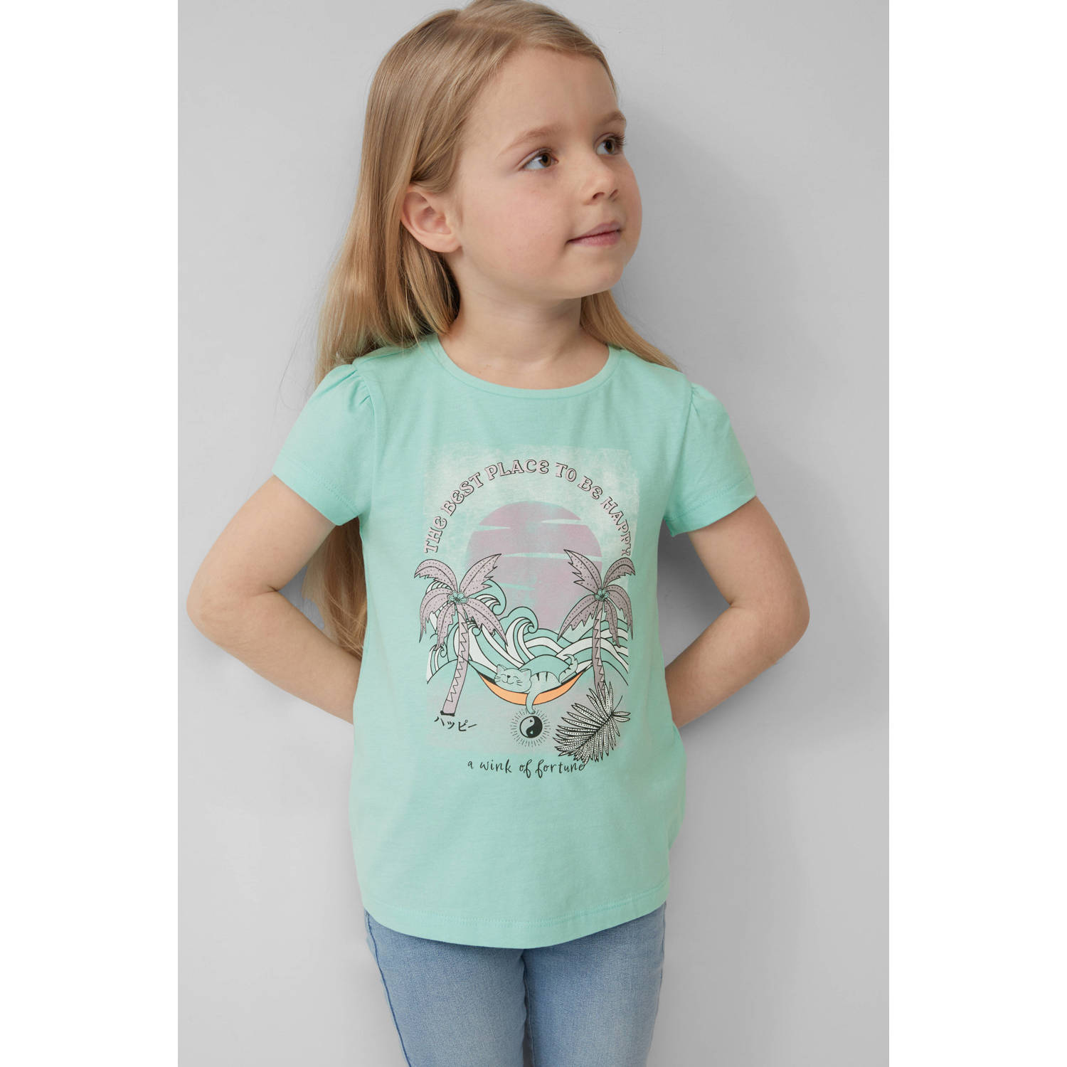 S.Oliver RED LABEL Uitlopend T-shirt met een glitterprint