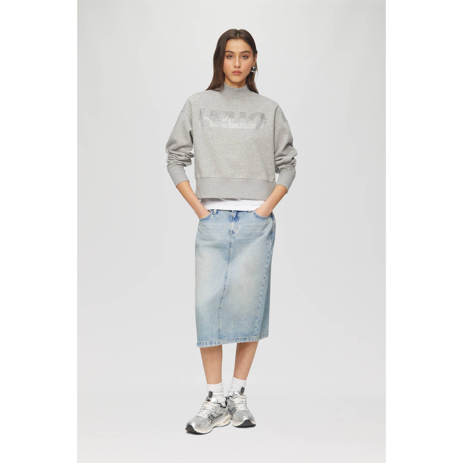 Q S by s.Oliver denim spijkerrok blauw