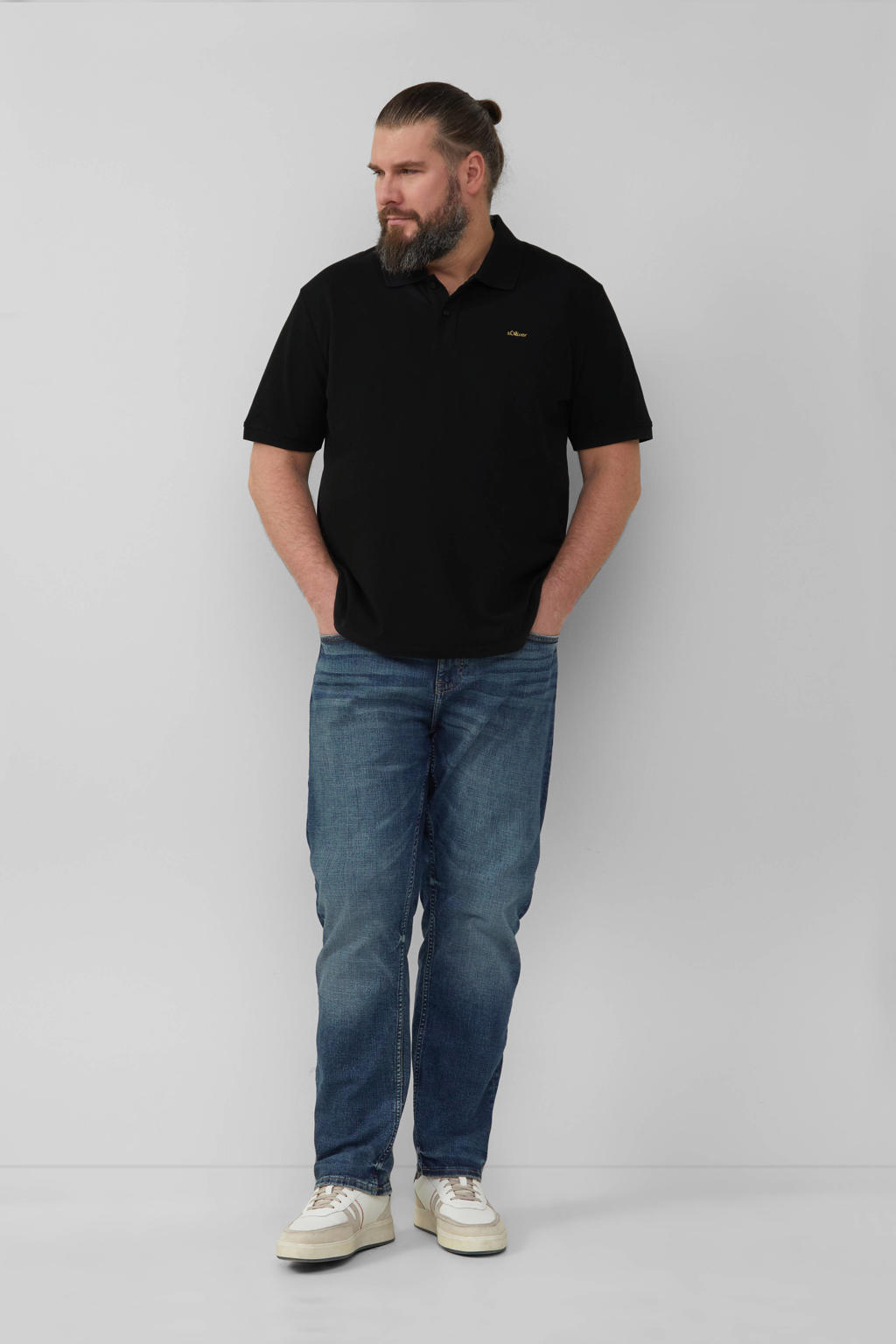s.Oliver Big Size regular polo zwart