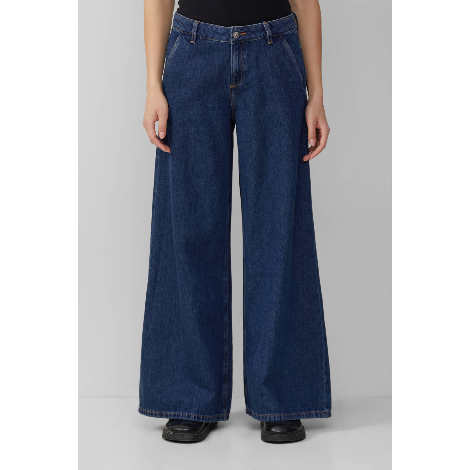 Q S by s.Oliver wide leg jeans dark blue denim
