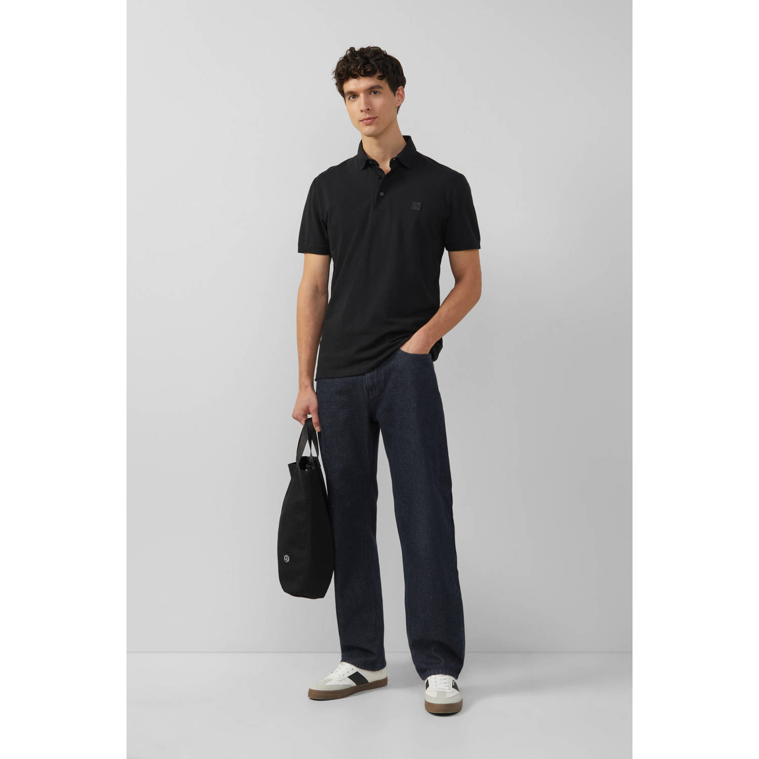 s.Oliver BLACK LABEL regular polo zwart