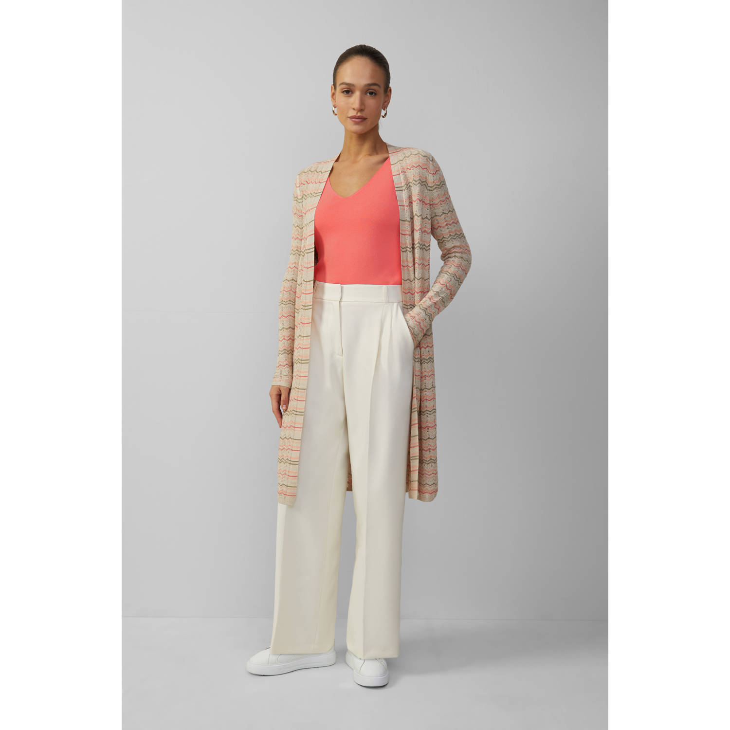 s.Oliver BLACK LABEL vest beige fijn gebreid