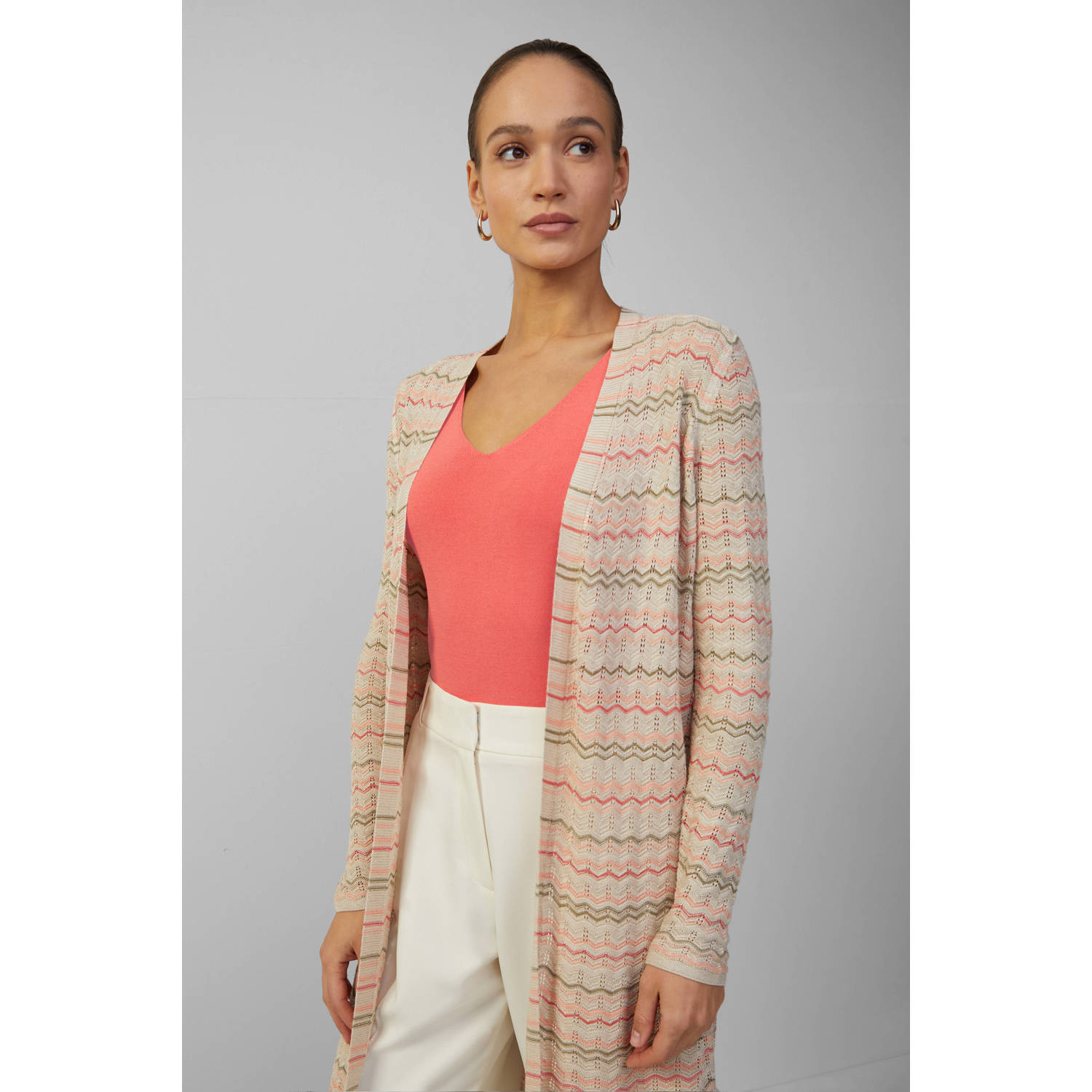 S.Oliver BLACK LABEL Relaxed fit lange cardigan van viscosemix