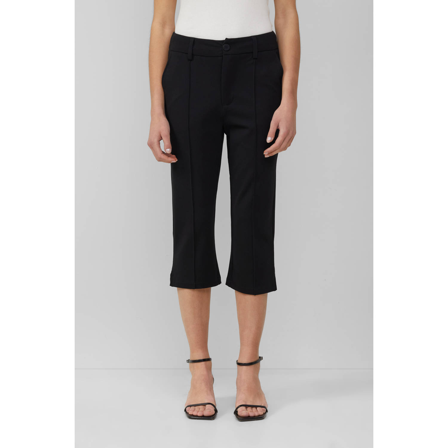 Q S by s.Oliver slim regular waist broek zwart