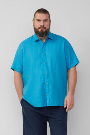 linnen casual overhemd blauw