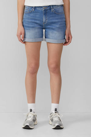 denim slim regular waist denim short dark blue denim
