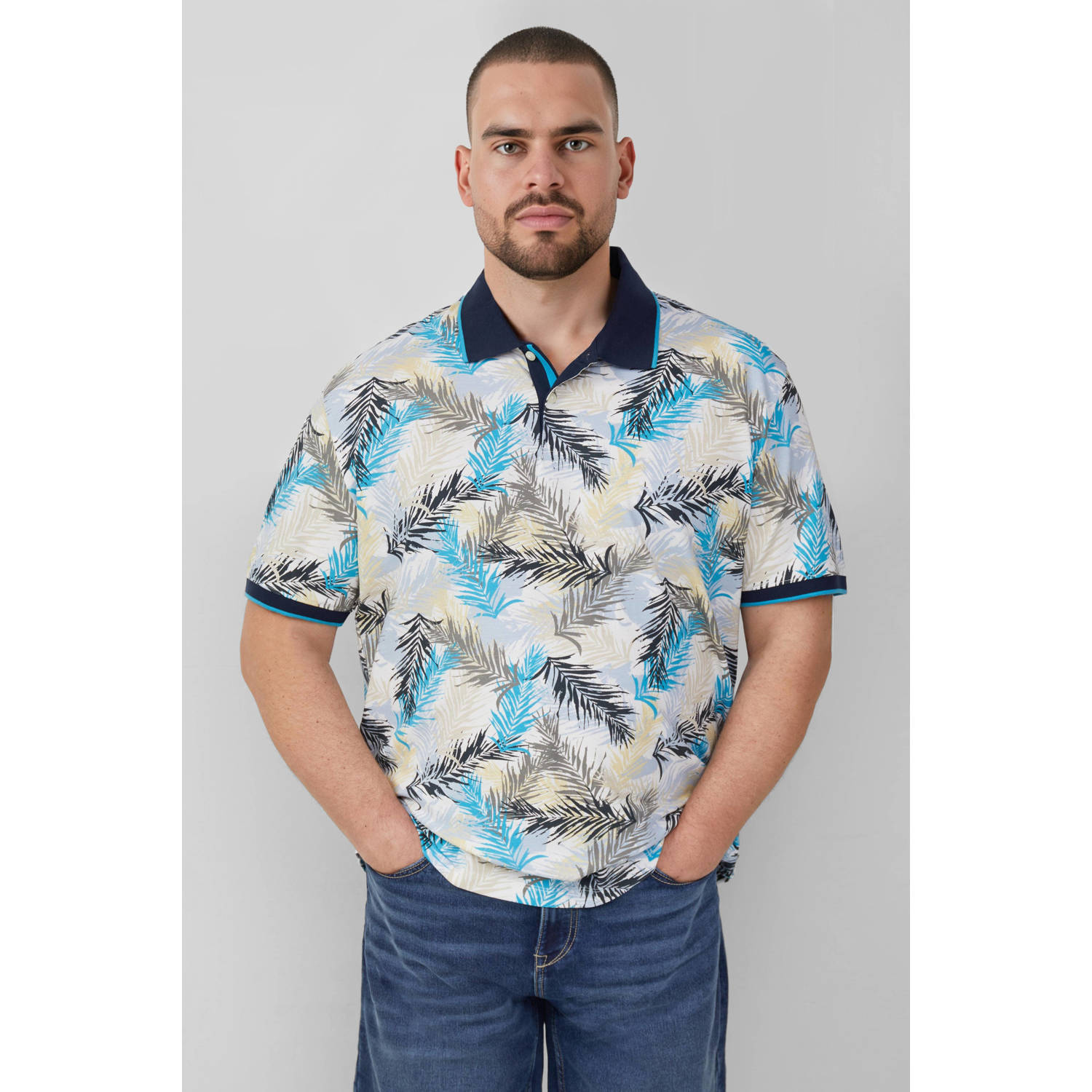 S.Oliver Big Size regular polo blauw