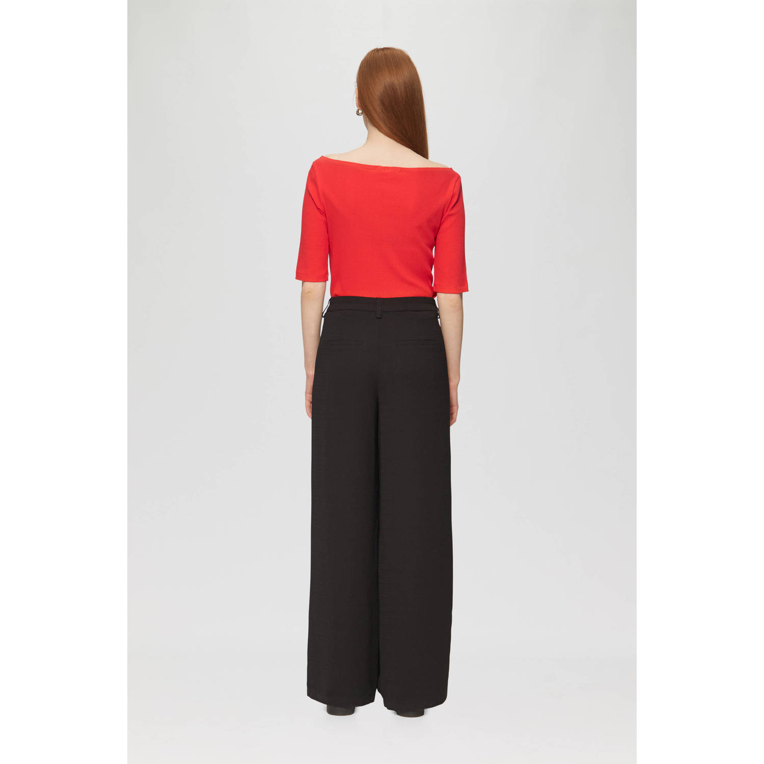 Q S by s.Oliver top rood rib gebreid