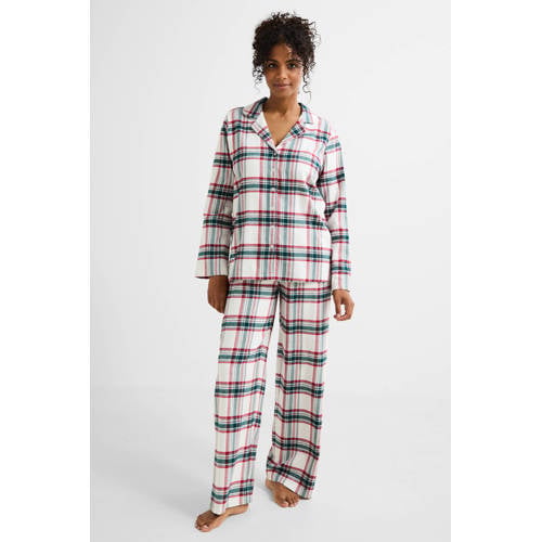 Dreamcovers pyjama ecru/groen/rood afbeelding