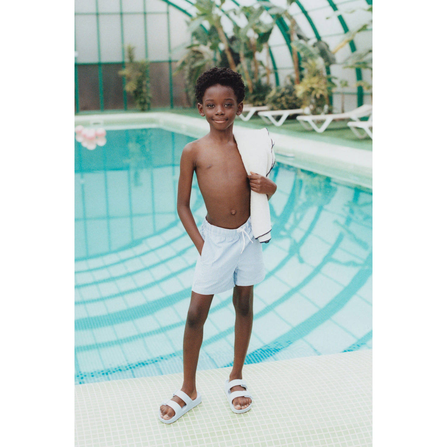 Mango Kids zwemshort blauw wit