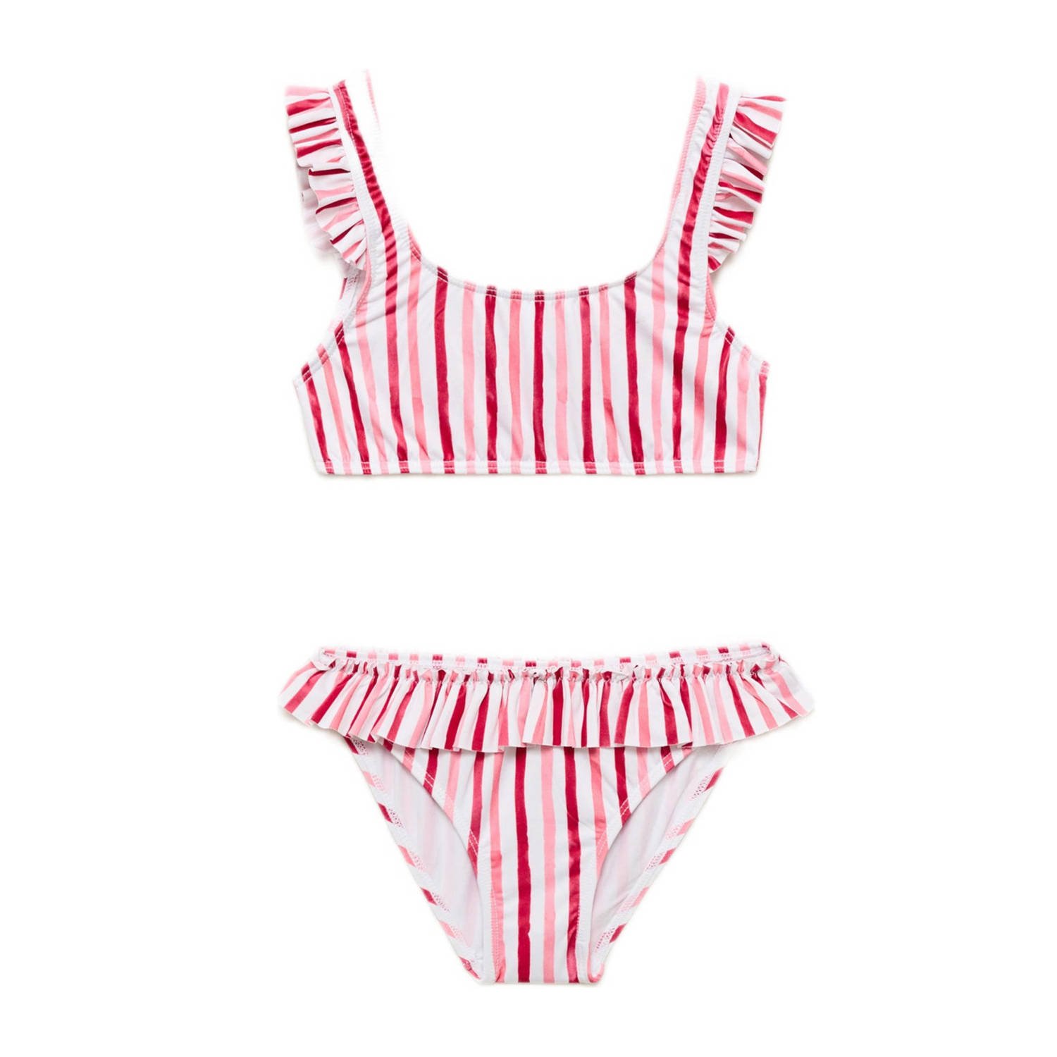 Mango Kids bikini roze lichtroze wit