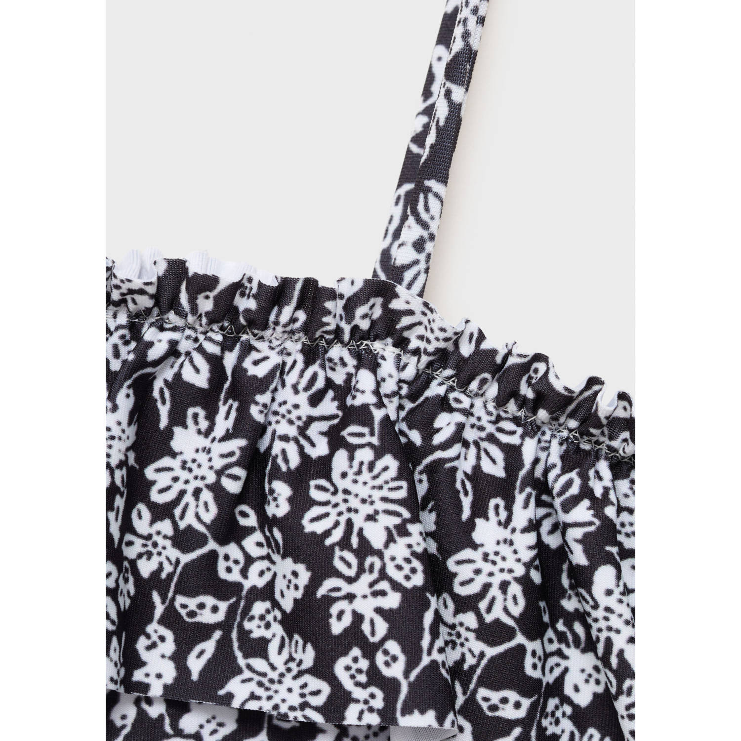 Mango Kids one schoulder badpak zwart wit