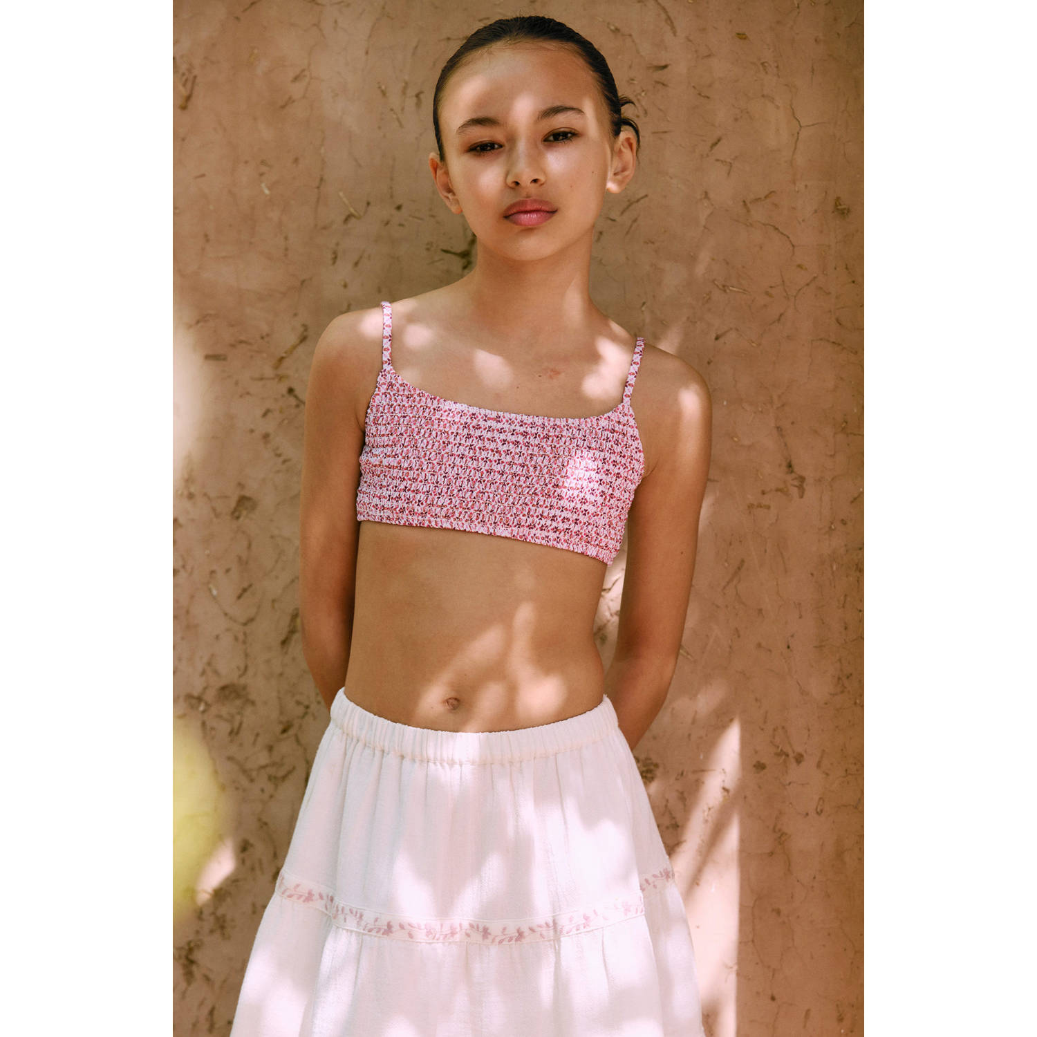 Mango Kids bikini roze ecru