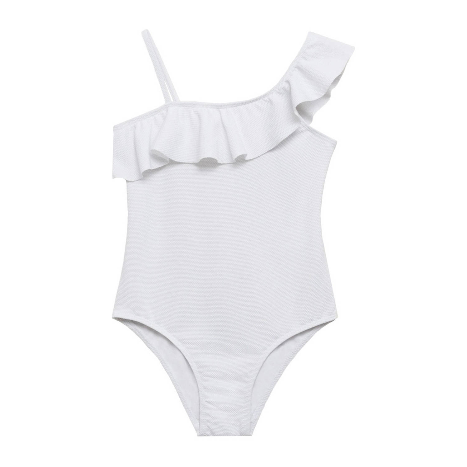 Mango Kids badpak met ruches wit