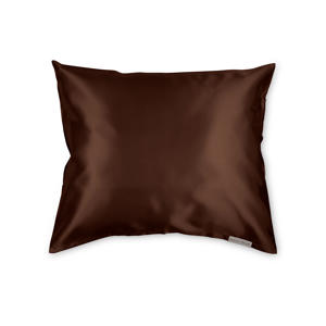 Polyester en satijnen kussensloop Chocolate Brown - 60 x 70 cm