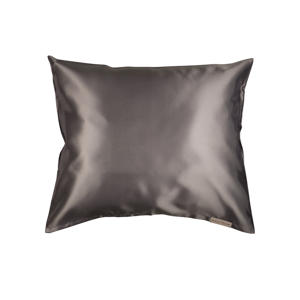 Polyester en satijnen kussensloop Dark Grey - 60 x 70 cm