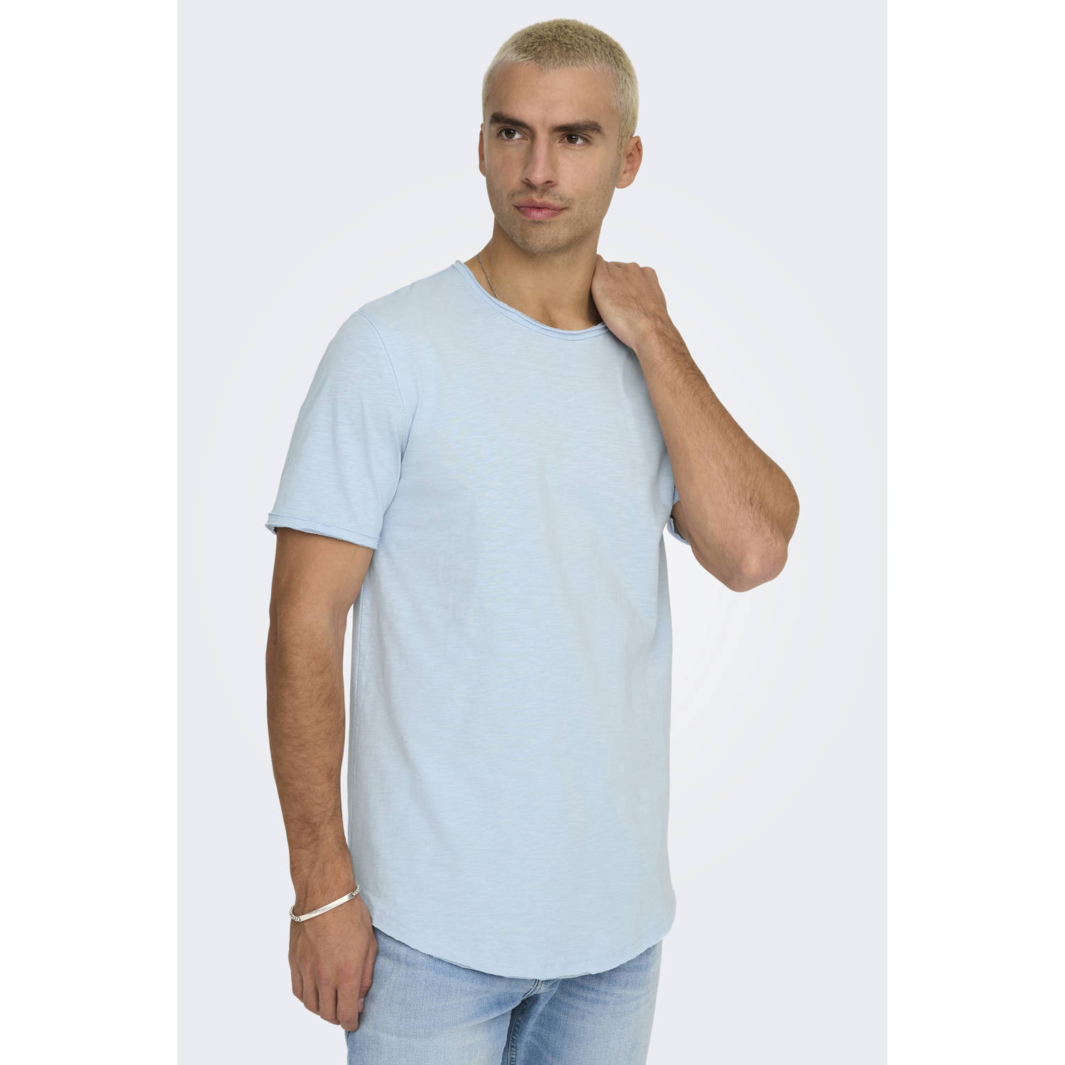 ONLY & SONS T-shirt lichtblauw