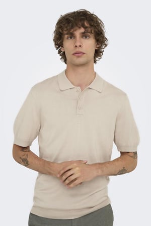 regular polo gebreid zand