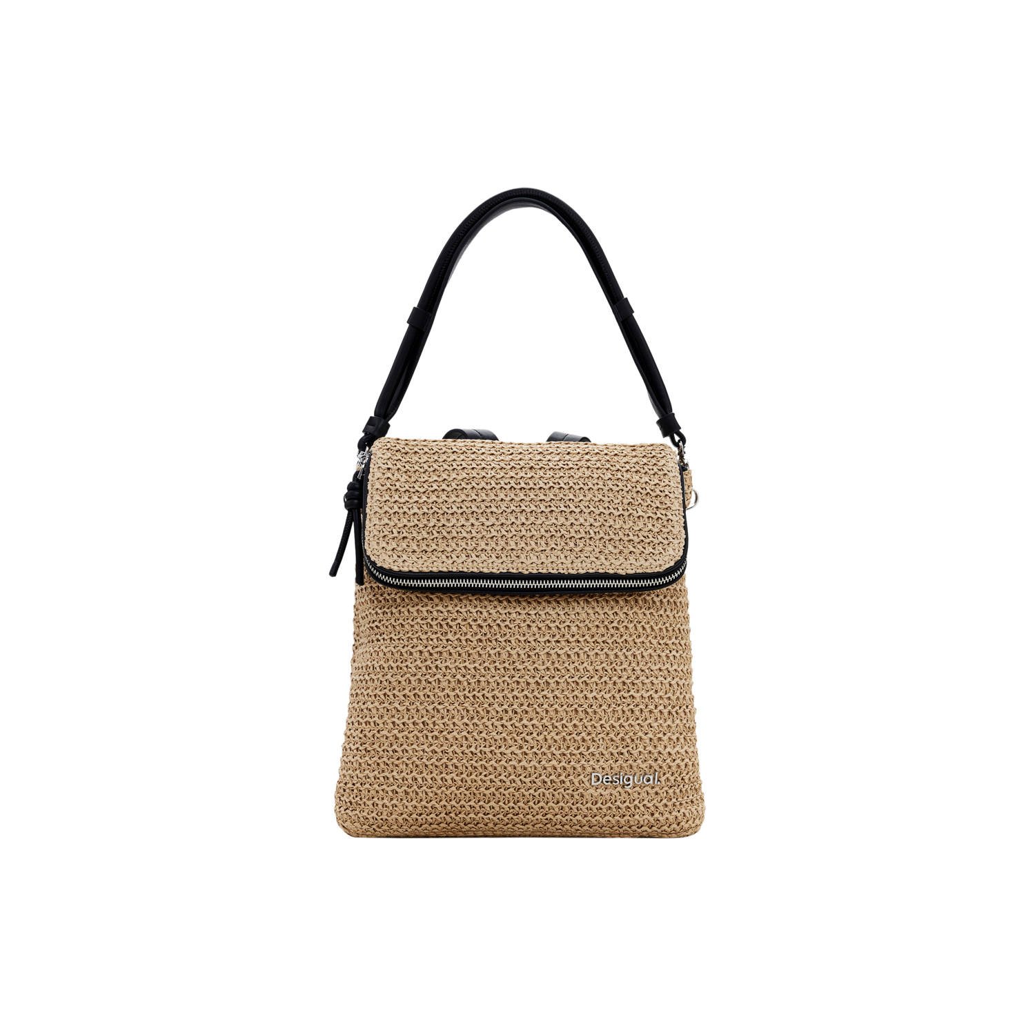 Desigual Raffia rugzak met meerdere compartimenten Beige Dames