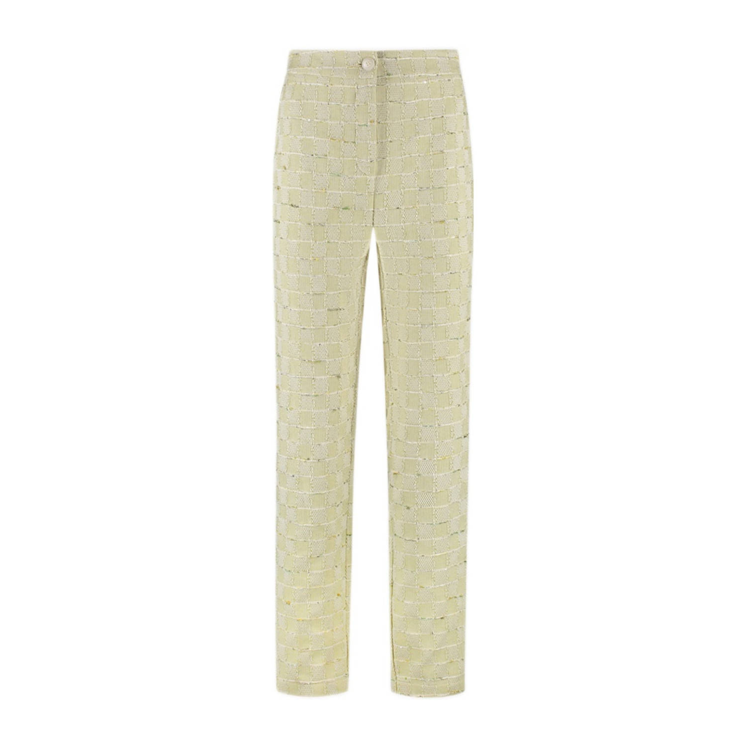 AMAYA Amsterdam straight high waist broek lichtgroen